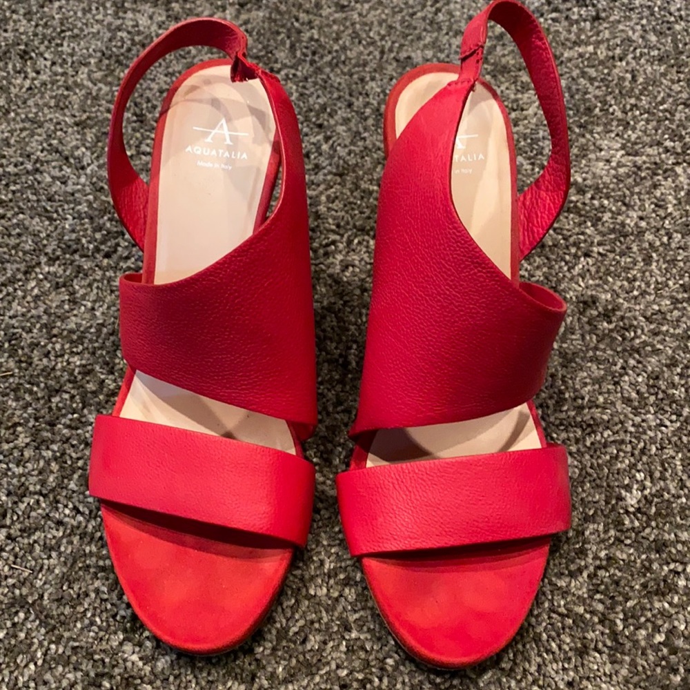 Aquatalia Red leather sandals Size 8 1/2